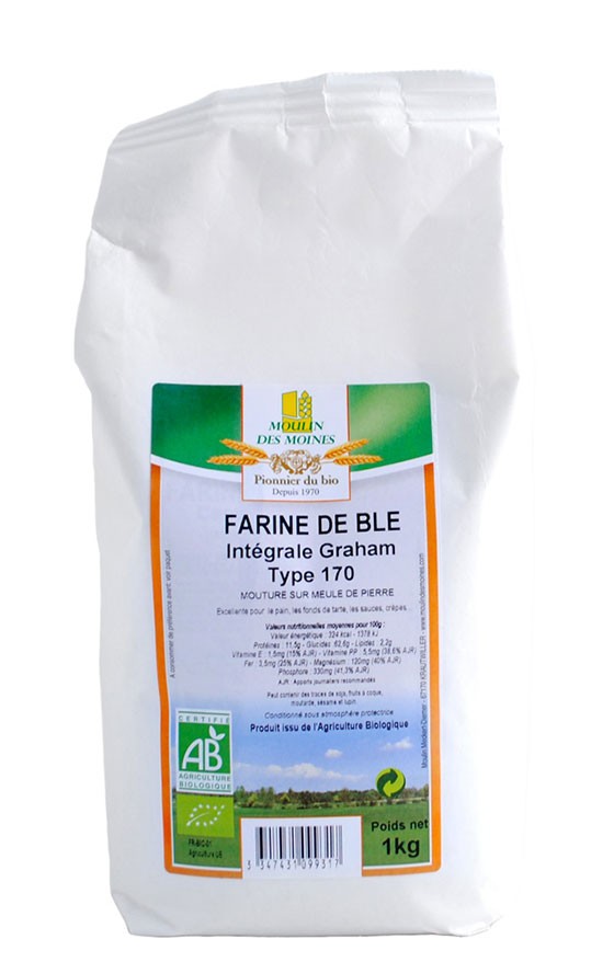 Farine De Bl Int grale Graham T170 1 Kg Green Village Maroc
