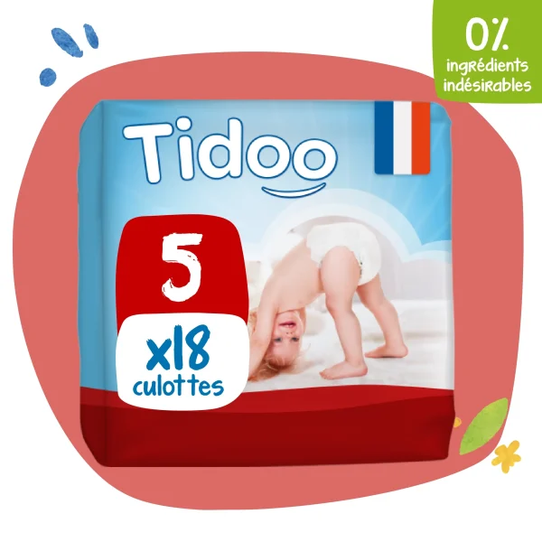 Tidoo Culotte d’Apprentissage Écologique Taille 5 /12-18Kg 18 Unités
