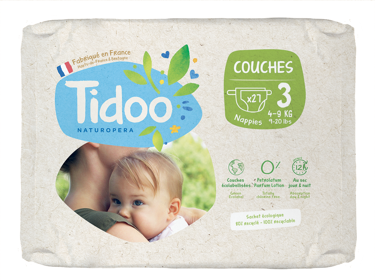 Couches Ecologiques TIDOO 100% Saines 12h anti Fuite