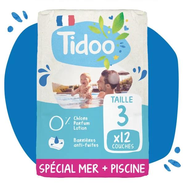 Tidoo Couche de Bain 4-9Kg 12 Unités
