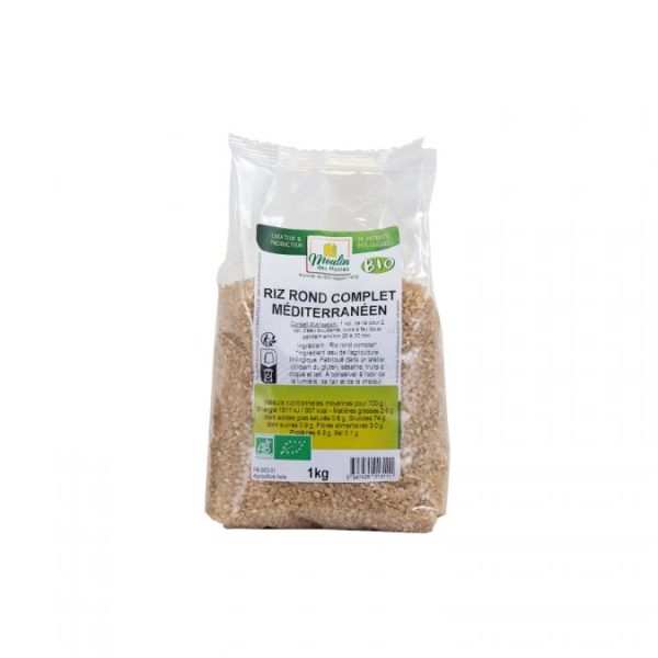 Moulin des Moines Riz Rond Complet 1Kg