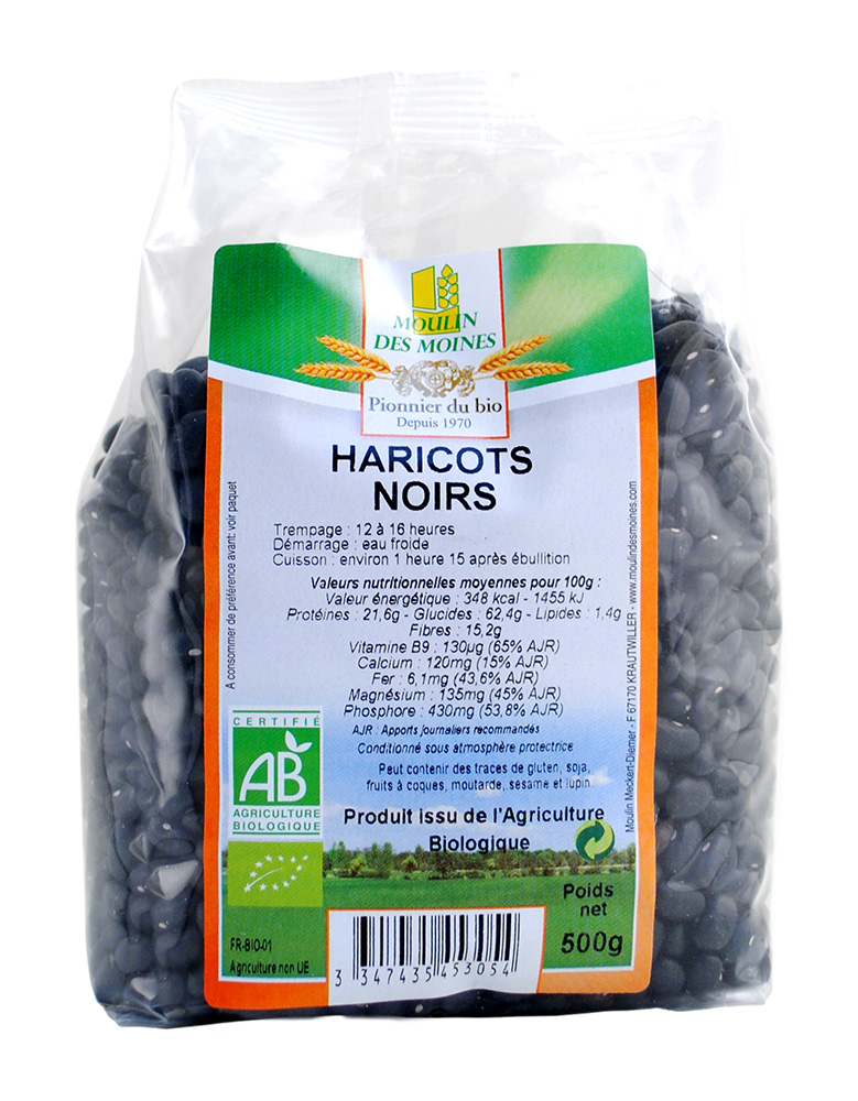 Moulin des Moines Haricots Noirs 500G – Green Village Maroc