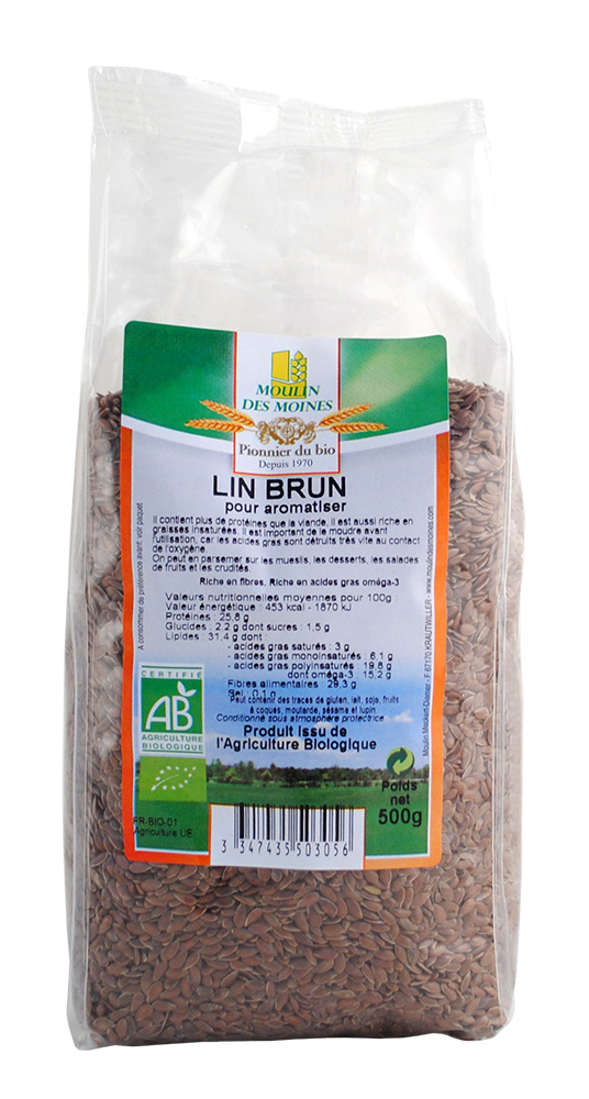 Moulin des Moines Graines de Lin Brun 500G – Green Village Maroc