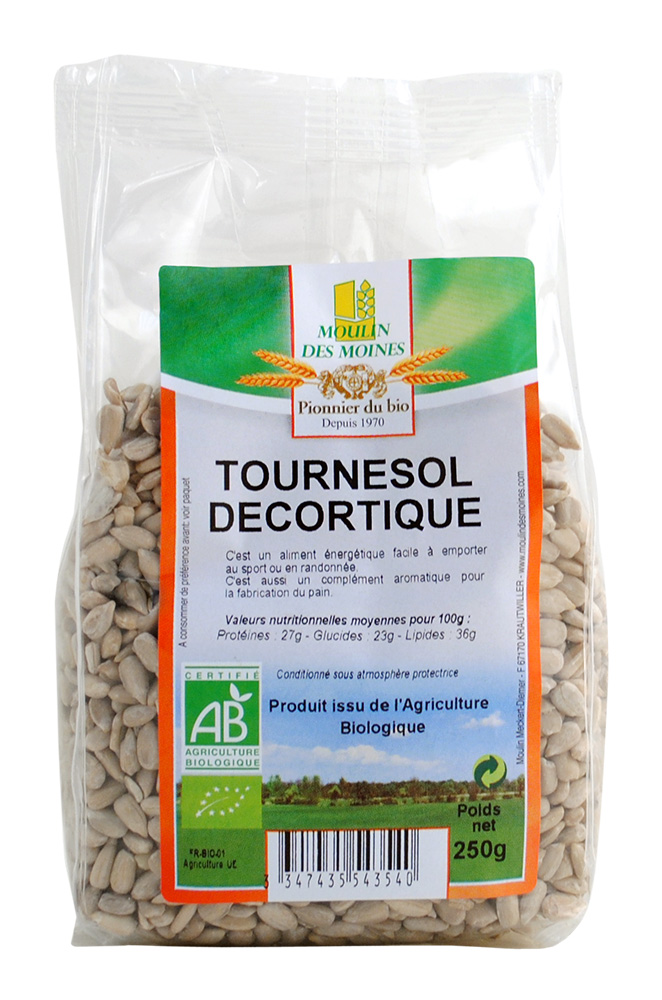 Moulin des Moines Graines de Tournesol Décortiqué 250G – Green