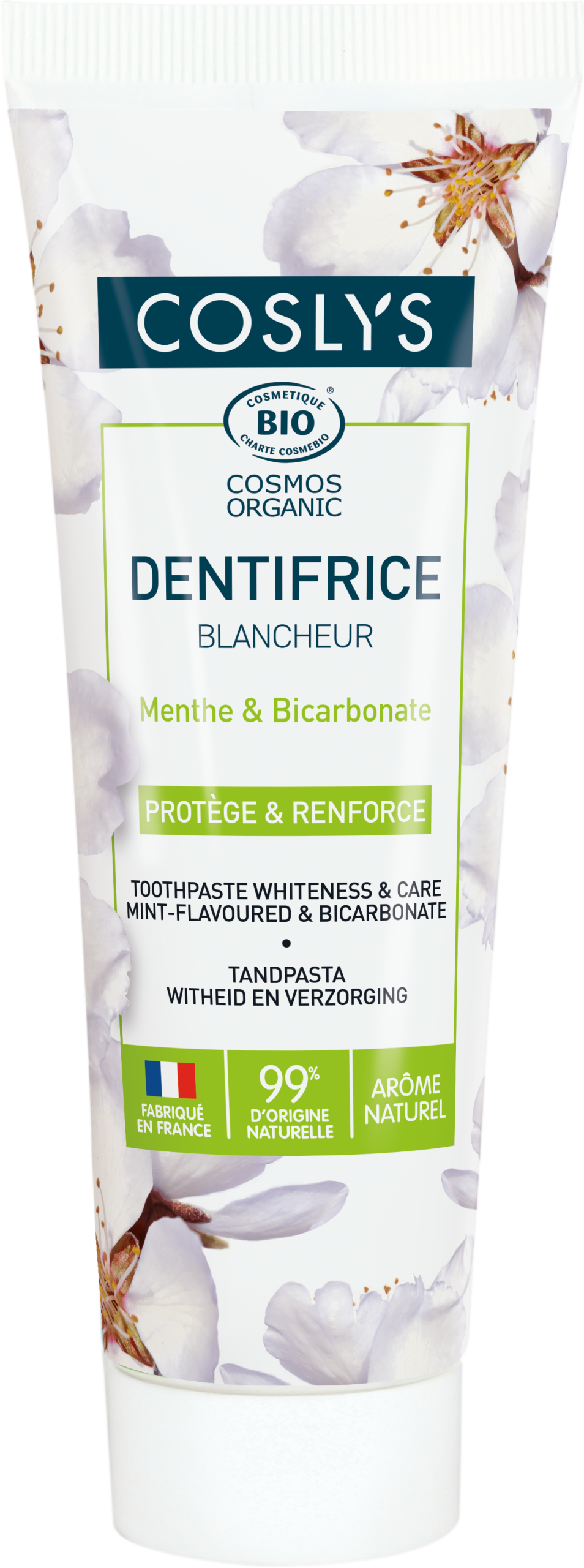 Coslys Dentifrice Blancheur Menthe Bicarbonate 100G
