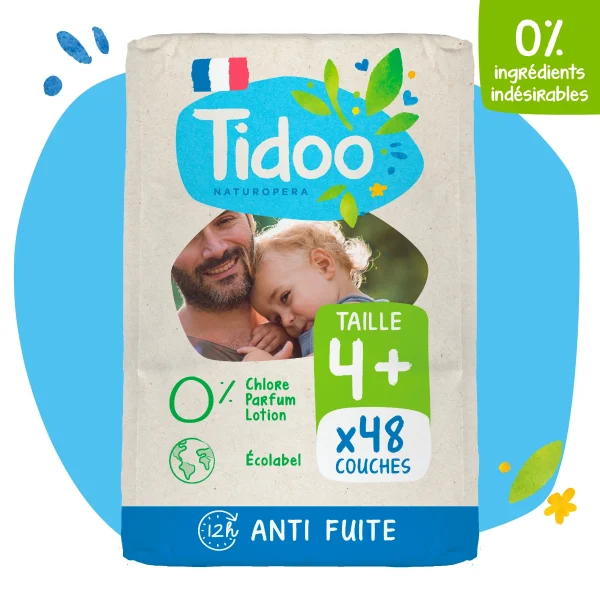 Tidoo Couche Taille 4+/ 9-20Kg 48 Unités
