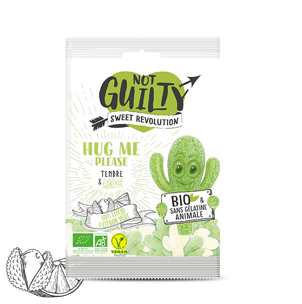 Not Guilty - Bonbons Gélifiés Lovely Tender Saveur Fruits - Bonbons Vegan  et Bio, Sans Gélatine Animale 100g - Lot de 10 Sachets : : Epicerie