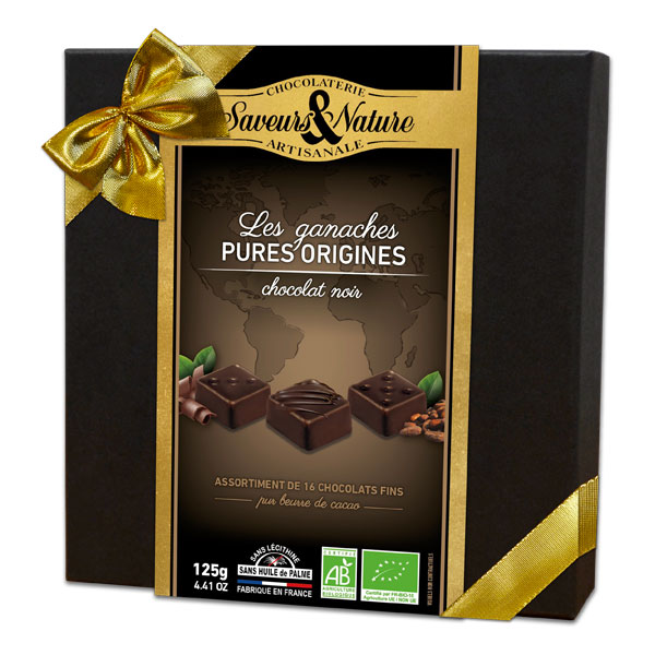Saveurs et Nature Coffret Chocolats Noirs Pures Origines 125G – Green  Village Maroc