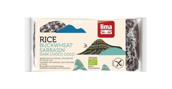 Lima Galette au Riz Sarassin Chocolat Noir et Coco 90G