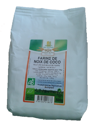 Moulin des Moines Farine de Noix de Coco 500G – Green Village Maroc