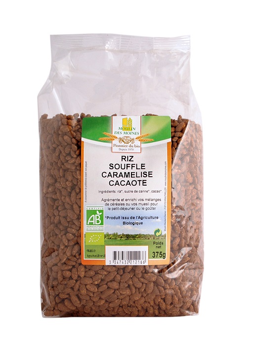 Moulin des Moines Riz Soufflé Caramel Cacao 250G – Green Village Maroc