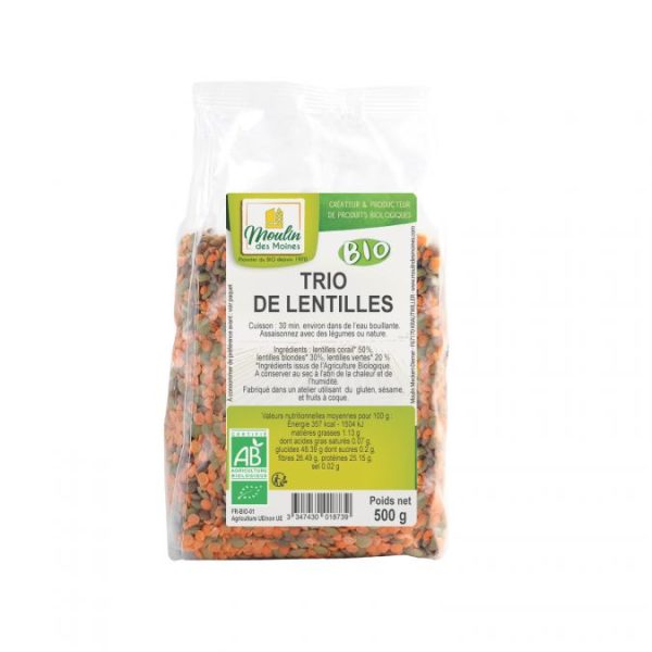 Moulin des Moines Trio de Lentilles 500G