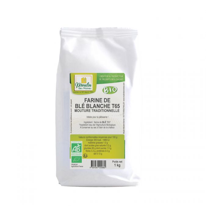 Farine de blé Bio T65 1kg - Elibio les épiciers bio