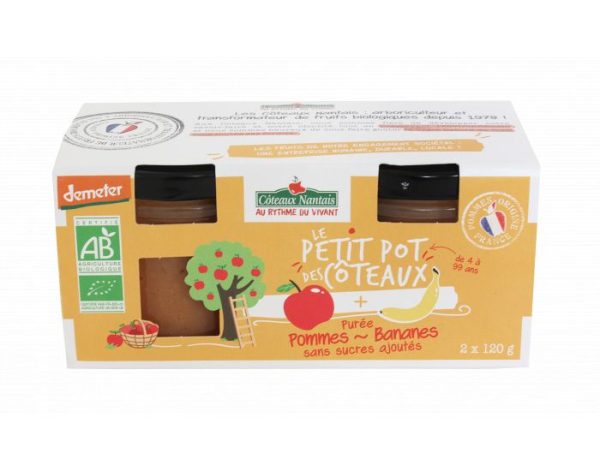 Côteaux Nantais Purée Pomme Banane 2X120G