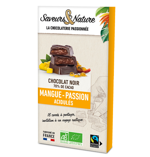 Saveurs et Nature Chocolat 70% Fourré Mangue Passion 80G