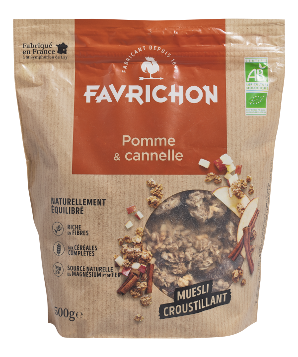 Favrichon Muesli Croustillant Pomme & Cannelle 500G