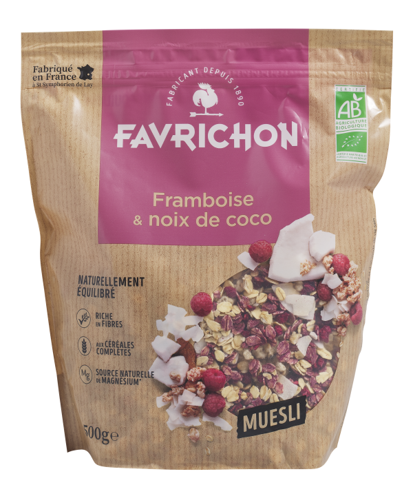 Favrichon Muesli Pépites & Flocons Framboise & Noix de Coco 500G