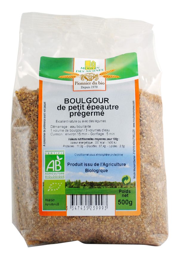 Moulin des Moines Boulgour de Petit Épeautre Prégermé 500G