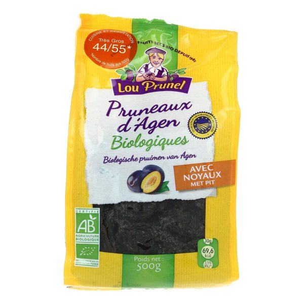 Lou Prunel Pruneaux d'Agen Bio 44-55 avec Noyaux 500G