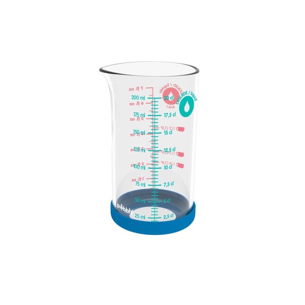 Pebbly Verre Doseur avec Silicone Bleu 20Cl