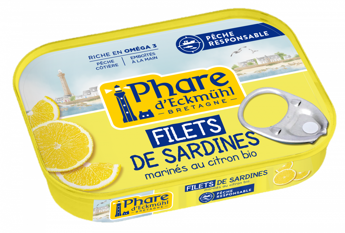 Phare d'Eckmuhl Filets de Sardines Marinade Citron 90G