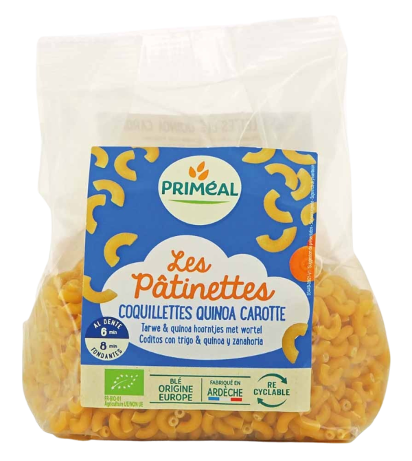 Primeal Coquillettes Blé Quinoa Carotte 250G