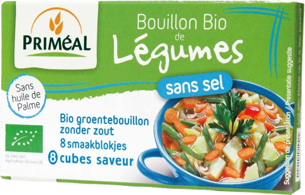 Primeal Bouillon de Légumes sans Sel (En Cube) 8X9G