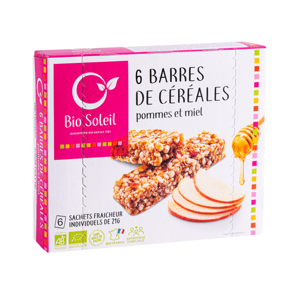 Bio Soleil Barre Céréales Pomme Miel 125G