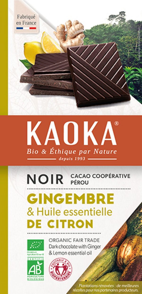 Kaoka Noir Gingembre et Citron 100G