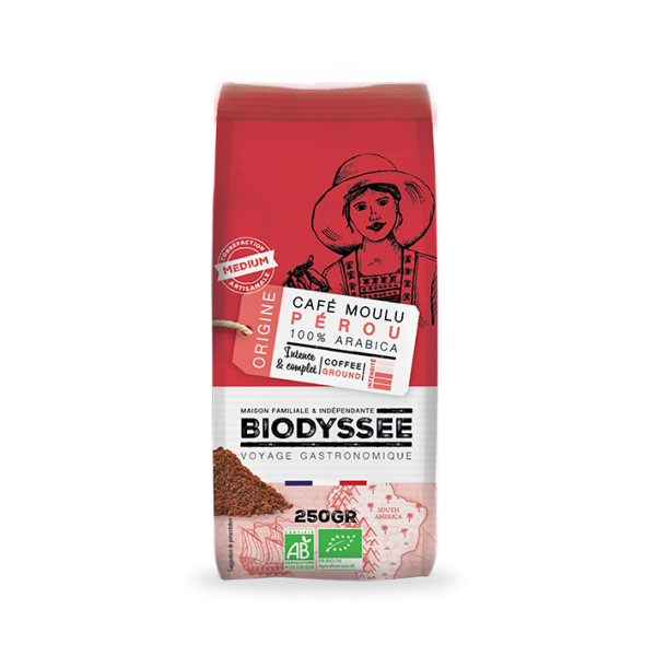 Biodyssée 100% Pérou Pur Arabica Moulu 250G