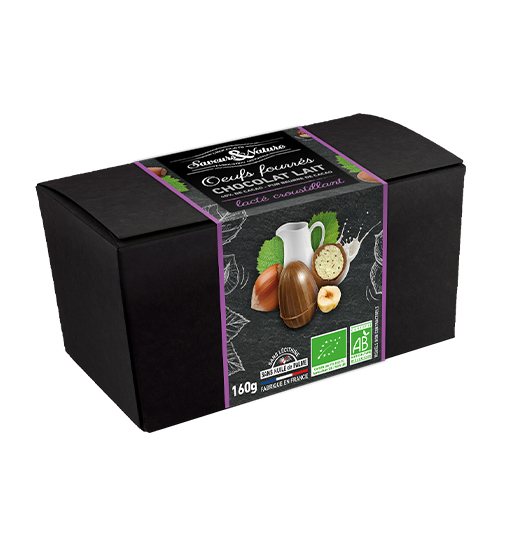 Saveurs et Nature Œufs Fourrage Blanc Lacté Enrobés de Chocolat au Lait 160G
