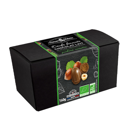 Saveurs et Nature Œufs Fourrés Praliné Enrobés de Chocolat au Lait 160G