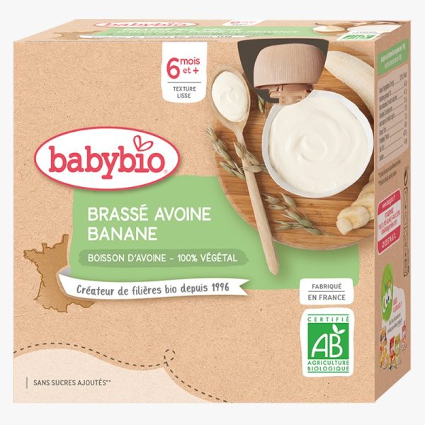 Babybio Brassé Végétal Avoine Banane 4x85G