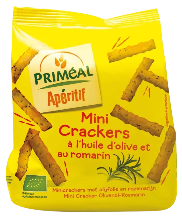 Primeal Mini Crackers à l’Huile d’Olive et au Romarin 100G