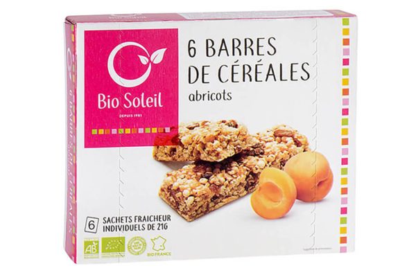 Bio Soleil Barres Céréales Abricots 125G