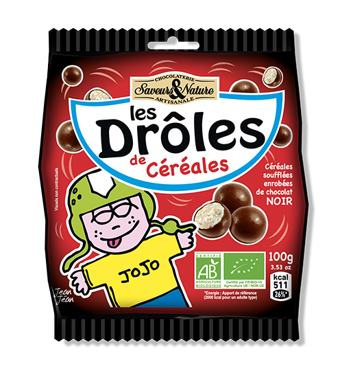 Saveurs et Nature Billes 3 Céréales Enrobées de Chocolat Noir 100G