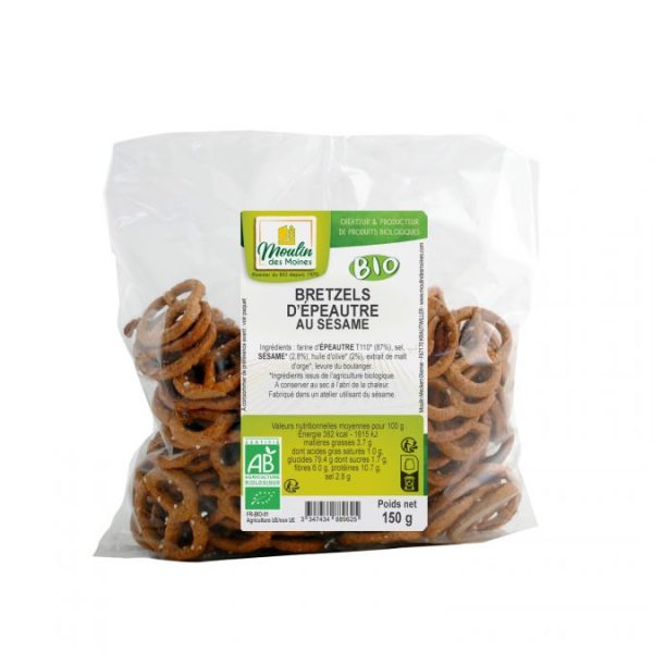 Bretzels d'Épeautre au Sésame 150G