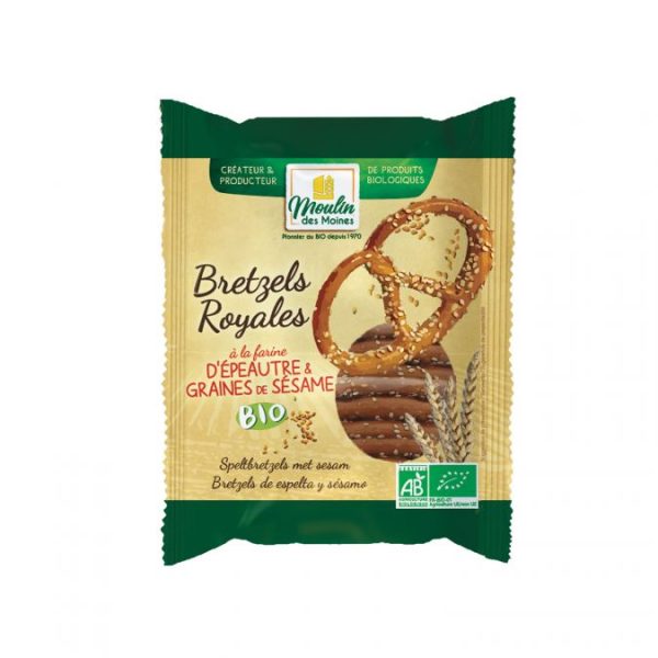 Moulin des Moines Bretzels Royales Épeautre Sésame 125G