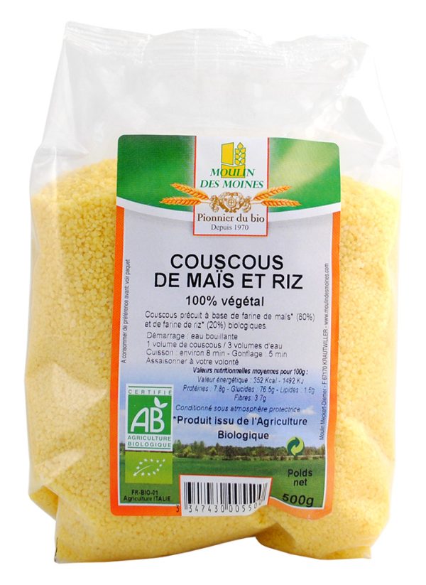 Moulin des Moines Couscous Maïs et Riz 500G