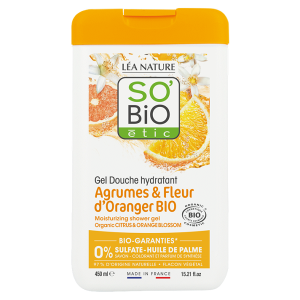 So Bio Gel Douche Agrumes Fleurs d'Oranger 450Ml