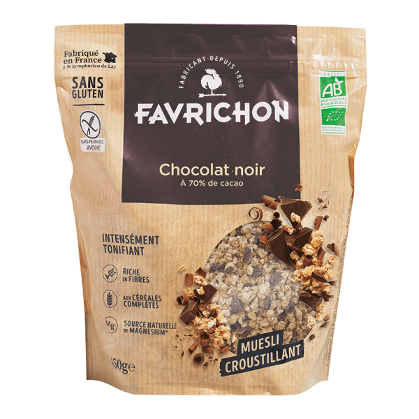 Favrichon Muesli Croustillant Chocolat Noir 70% 450G