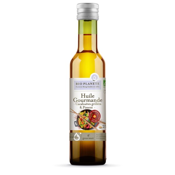 Bio Planète Huile Gourmande de Cacahuètes Grillées et Piment 250Ml