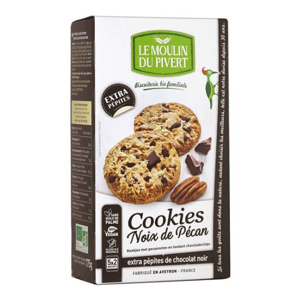 Le Moulin du Pivert Cookies Pécan Extra Pépites au Chocolat Noir 175G