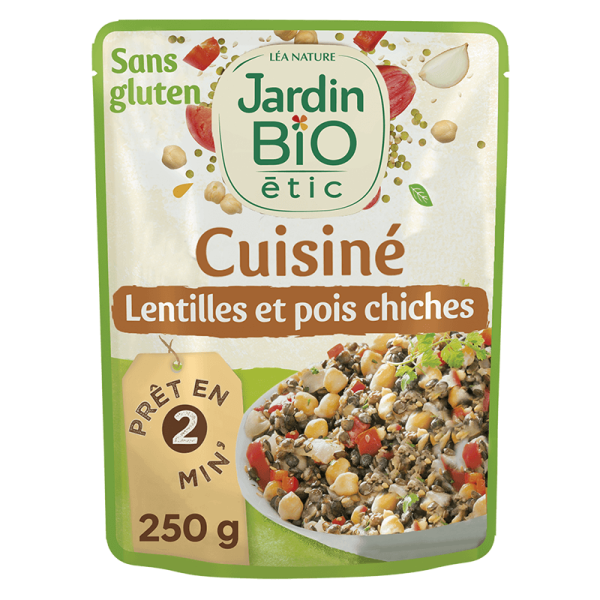 Jardin Bio Lentilles et Pois Chiches Cuisinés 250G