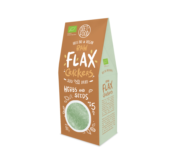 Diet Food Crackers de Lin aux Graines et Herbes 90G