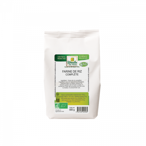 Moulin des Moines Farine de Riz Complète 500G