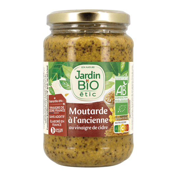 Jardin Bio Moutarde à l'Ancienne au Vinaigre de Cidre 350G