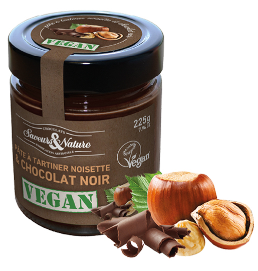 Saveurs et Nature Pâte à Tartiner aux Noisettes et Cacao - Vegan 225G