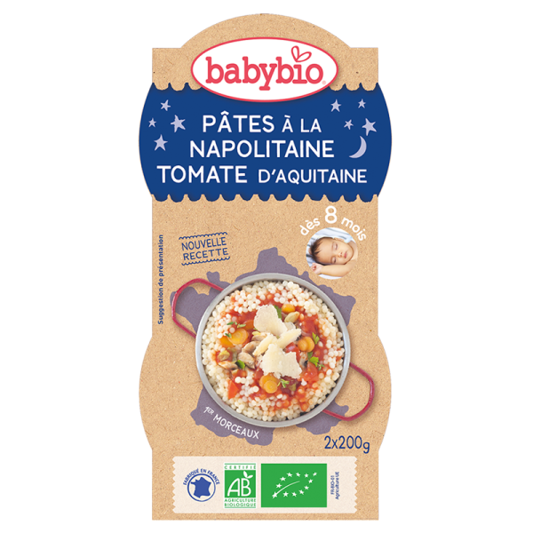 Babaybio Pâtes à la Napolitaine Tomate d'Aquitaine 2X220G