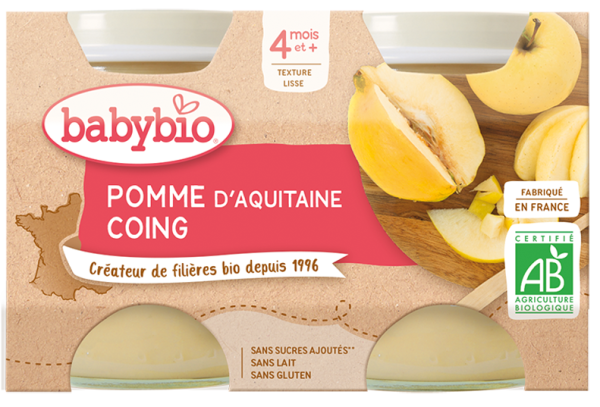 Babybio Pomme d'Aquitaine Coing 2X130G